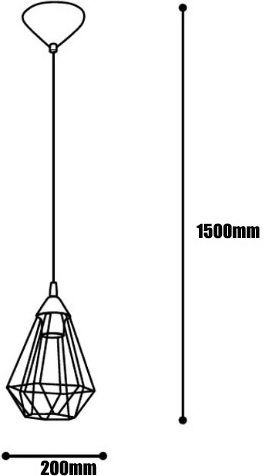 Elmark Pendant Light Black 20x200cm