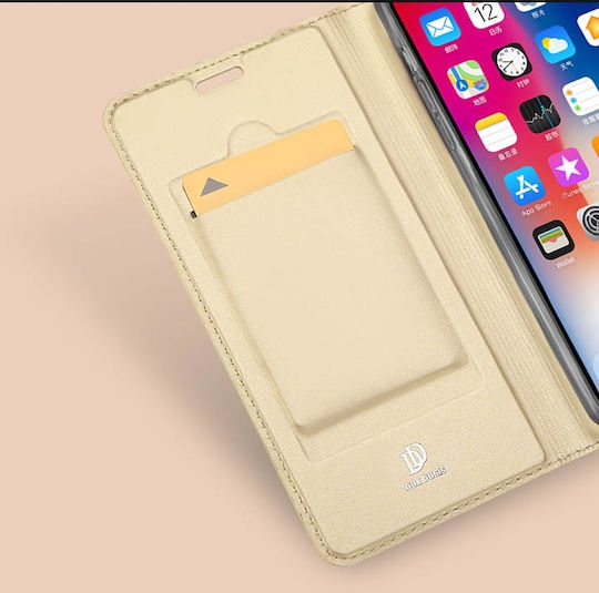 Dux Ducis Skin Pro Book Piele artificială Auriu (iPhone XR)