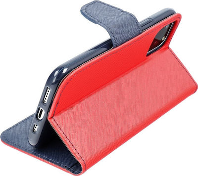 Fancy Synthetic Leather Wallet Red (Galaxy A22 5G)