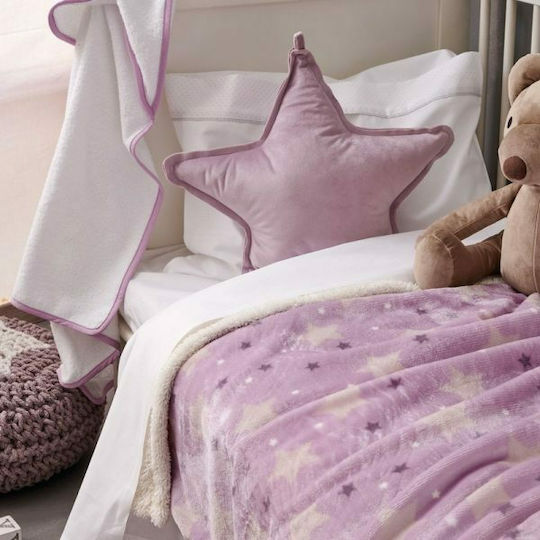 Palamaiki Decke Kinderbett Sky Girl Vlies Lila 110x140cm