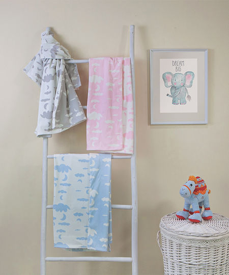 GM Home Blanket Nursery Swaddling Blankets Baby Collection 03086 Fleece Light Blue 75x100cm