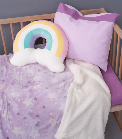 Palamaiki Decke Kinderbett Sky Girl Vlies Lila 110x140cm