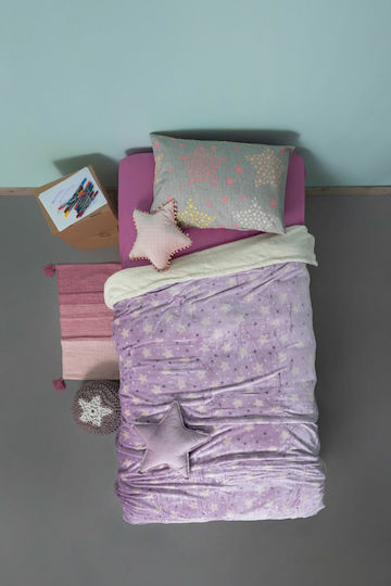 Palamaiki Decke Kinderbett Sky Girl Vlies Lila 110x140cm