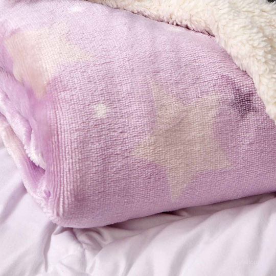 Palamaiki Decke Kinderbett Sky Girl Vlies Lila 110x140cm