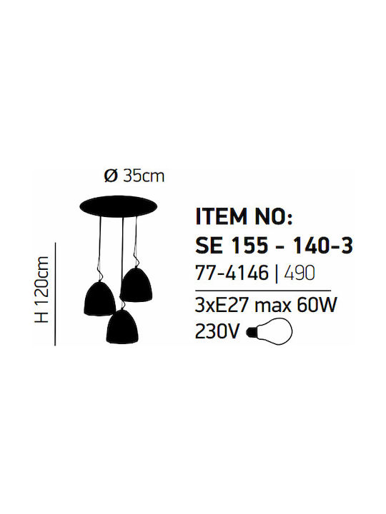 Home Lighting Joy Pendant Light Suspension Bell for Socket E27 Gray