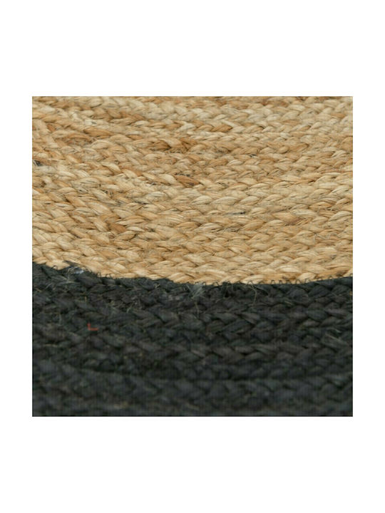 Inart Jute Rug Round Summer from Jute Natural - Black