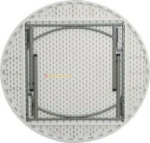 Blow-R Outdoor Dinner Foldable Table with Plastic Surface and Metal Frame White 153x153x74cm