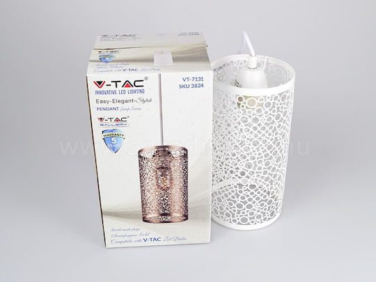 V-TAC Lustră Alb cu Dulie E27 25x13x128cm.