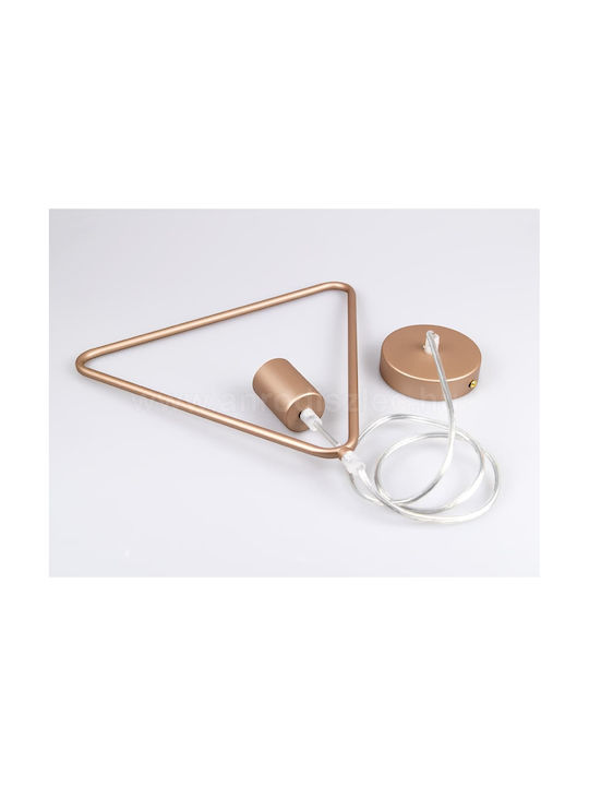V-TAC Triangle Pendant Light Gold with Socket E27 32x32x135cm