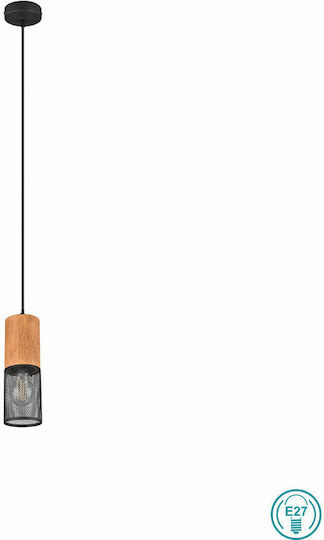 Trio Lighting Tosh Pendant Light Brown with Socket E27 10x150cm