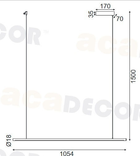 Aca Avenue Hängelampe Kupfer Schiene 105cm.
