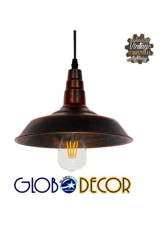 GloboStar Ray Hängelampe Bronze Glocke mit Fassung E27 26x25cm.