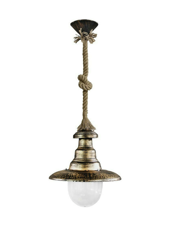 Heronia FLP-100K Pyrofani Μπρονζέ Pendant Lamp with Rope E27 Bronze