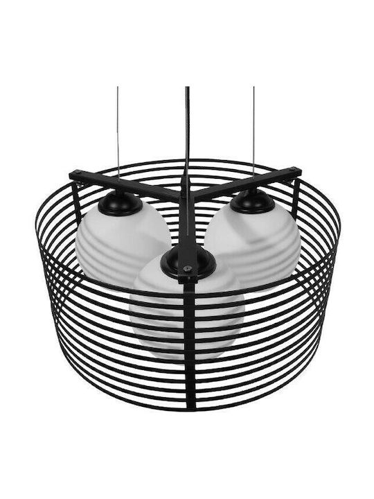 GloboStar Industrial Kevia Deckenleuchte Schwarz Raster mit Lampenbirnensockel E27 40x40x17.5cm