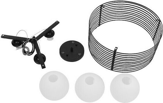 GloboStar Industrial Kevia Black Grid Pendant Ceiling Light with E27 Socket 40x40x17.5cm