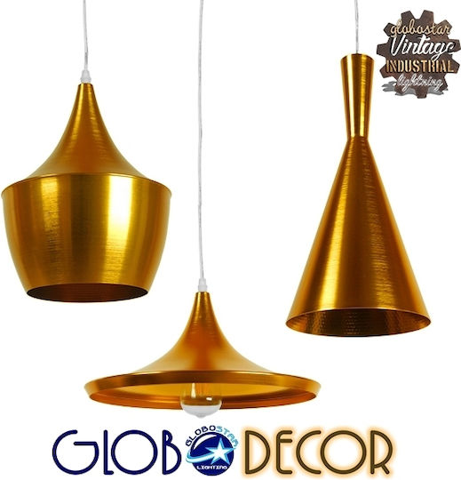 GloboStar Shanghai Ceiling Light Gold Bell with E27 Socket 79x79x38.5cm