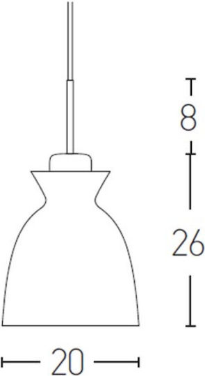 Zambelis Lights Pendant Light Green Bell with Socket E27 20cm