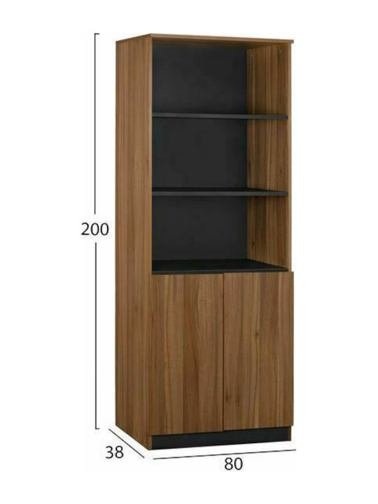 Ξύλινη Ντουλάπα Γραφείου Supreme Καρυδί 80x40x200cm