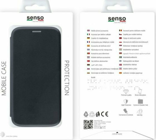 Senso Oval Stand Book Synthetic Leather Black (Xiaomi Mi 10T Lite)
