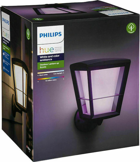 Philips Econic Επιτοίχιο Εξωτερικό Φαναράκι LED IP44 15W με RGBW Φως 35.2x29.7x25.9εκ.