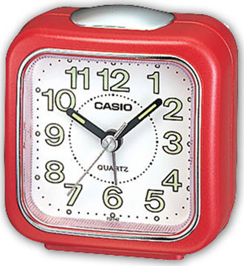 Casio Επιτραπέζιο Ρολόι με Δείκτες Πλαστικό με Ξυπνητήρι Κόκκινο TQ-142-4EF
