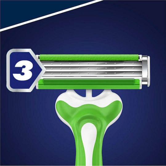 Gillette Sensor 3 Sensitive Disposable Razors Single Use with 3 Blades & Lubricious Strip for Sensitive Skin 6pcs