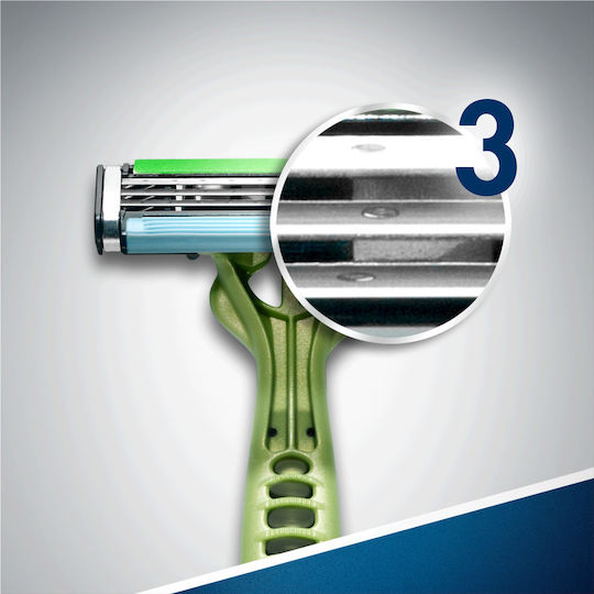 Gillette Sensor 3 Sensitive Disposable Razors Single Use with 3 Blades & Lubricious Strip for Sensitive Skin 6pcs