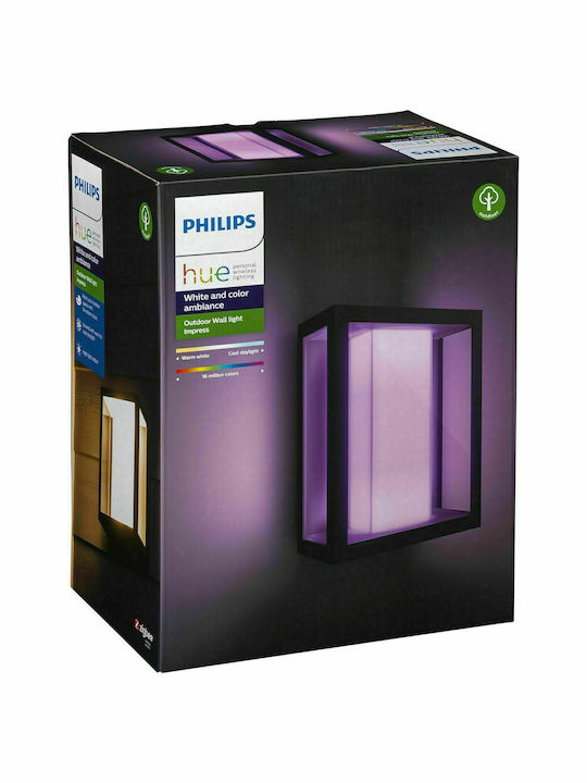 Philips Impress Wall-Mounted Outdoor Ceiling Light LED IP44 8W with Cool White Light 24x11.7x19εκ.
