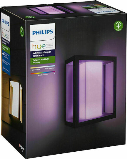 Philips Impress Wall-Mounted Outdoor Ceiling Light LED IP44 8W with Cool White Light 24x11.7x19εκ.
