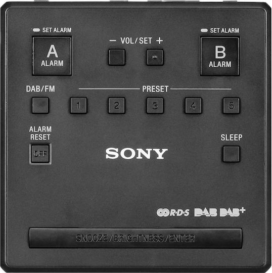 Sony Ceas De Masă Digital LCD Cu Ceas Deșteptător Și Radio Negru XDR-C1DBP