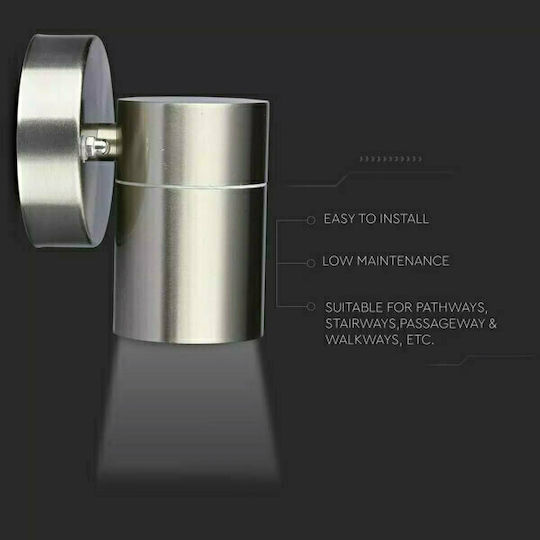 V-TAC Wall-Mounted Outdoor Spot Light GU10 IP44 9.3x8.5x11.8εκ.