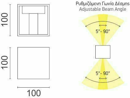 Spot Light Wall-Mounted Outdoor Spot Light LED IP44 3W with Natural White Light Double Beam 10x10x10εκ.