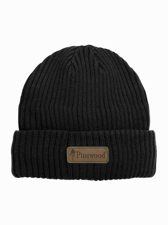 Pinewood Beanie Masculin Căciulă cu Tricotaj Rib în culoarea Negru