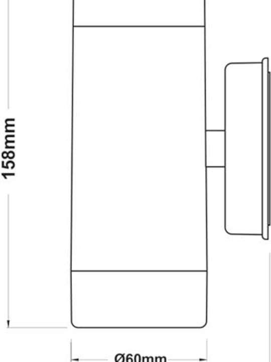 Aca Wasserdicht Wandmontiertes Außenspotlicht IP65 GU10 Gray