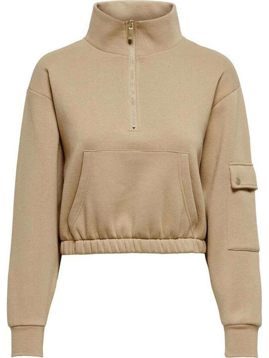 Nomad Cropped Γυναικείο Φούτερ Μπεζ