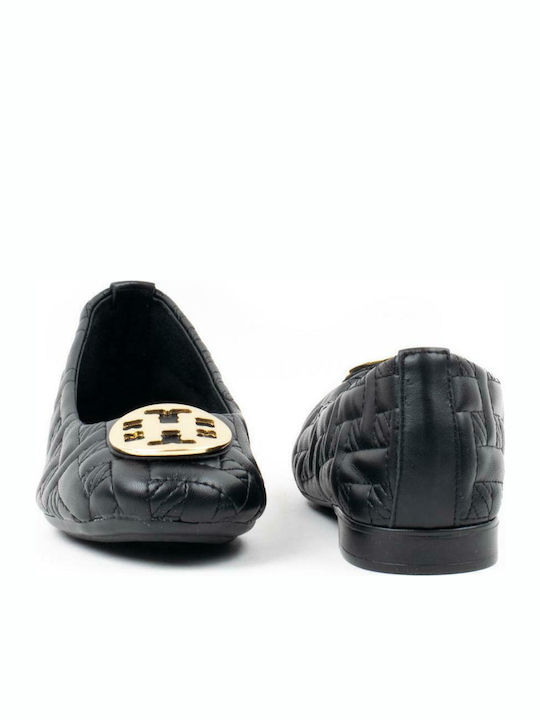 Synthetic Leather Ballerinas Black