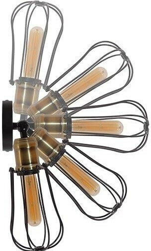GloboStar Industrial Wall Lamp with E27 Socket Black 12x32cm