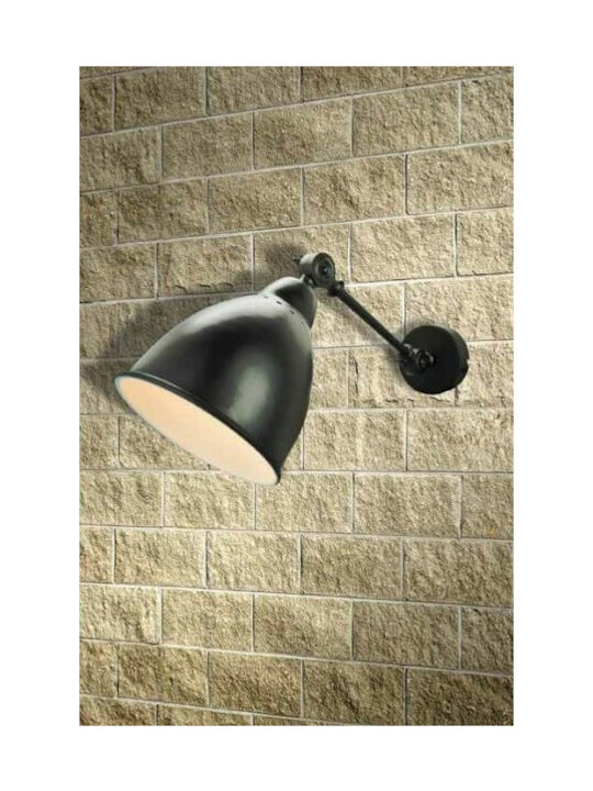 Home Lighting Moreno Vintage Lampă de Perete cu Soclu E27 Negru Lățime 14cm