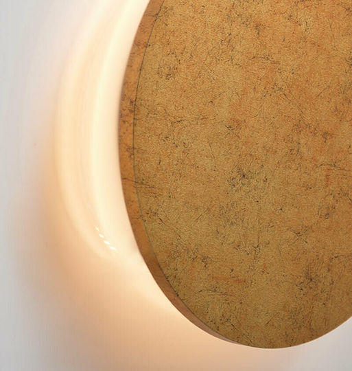 Aca Eclipse Modern Lamp Wall with Integrated LED and Warm White Light Gold 14x3.8cm