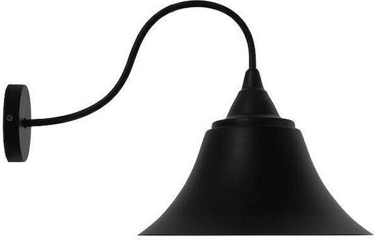 GloboStar Industrial Wall Lamp with E27 Socket Black 30x30cm