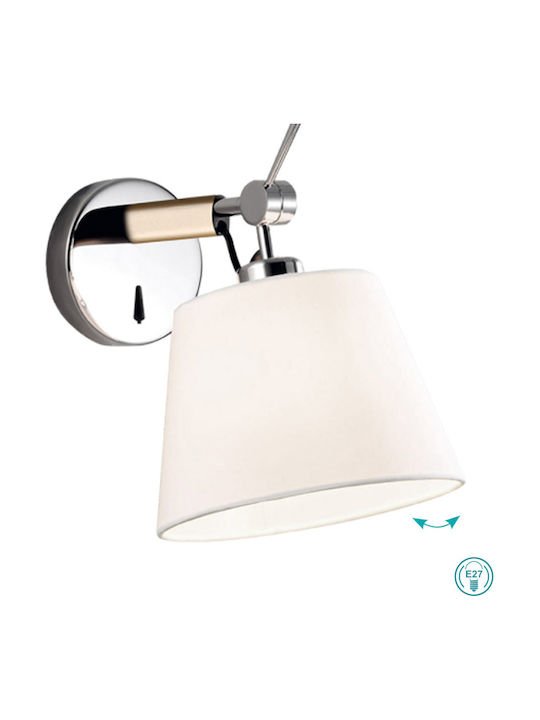 Viokef Filipa Modern Wall Lamp with Socket E27 White Width 20cm