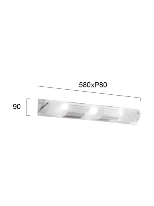 Viokef Castra Modern Lamp Wall with Socket E14 White 58x9x90cm