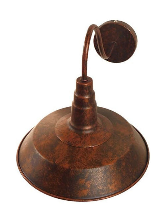 GloboStar Iron Rust Industrial Wall Lamp with E27 Socket Brown 26x32cm