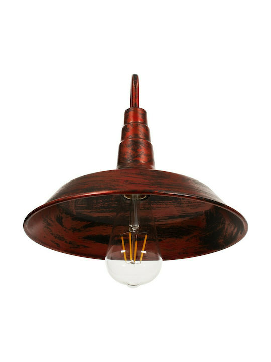 GloboStar Iron Rust Industrial Wall Lamp with E27 Socket Brown 26x32cm