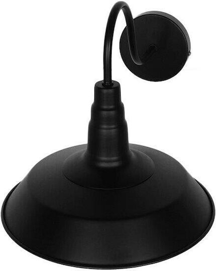 GloboStar Industrial Industrial Wall Lamp with E27 Lamp Bulb Base Black 26x32cm