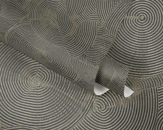 Ταπετσαρία Τοίχου Circles Βινυλίου Μαύρη 1005x53cm Πλενόμενη Ταπετσαρία Τοίχου Circles Βινυλίου Μαύρη 1005x53cm Πλενόμενη