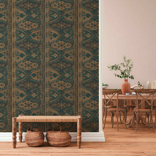 Tapet de Perete 1005x53cm Ethnic Vinil Verde Lavabil