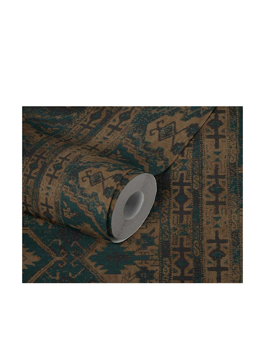 Ταπετσαρία Τοίχου Ethnic Βινυλίου Πράσινη 1005x53cm Πλενόμενη