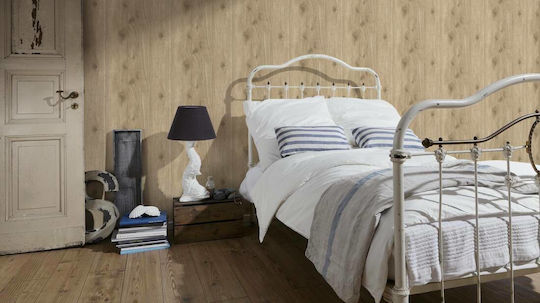 Wall Wallpaper Wood Stone Vinyl Beige 1000x53cm Washable