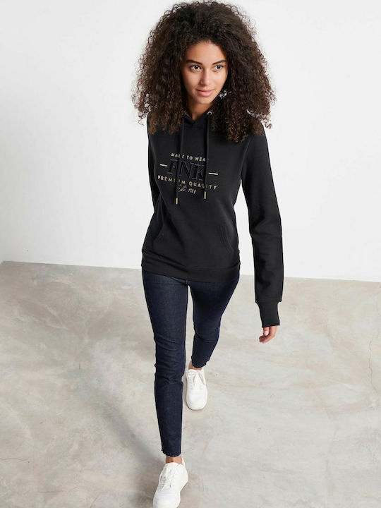 Damen Sweatshirt Kapuzen Schwarz